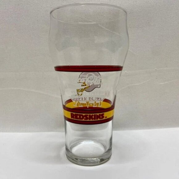 Vintage Washington Redskins NFL Superbowl XXVI 26 Coca Cola Glass Cup - Picture 7 of 15
